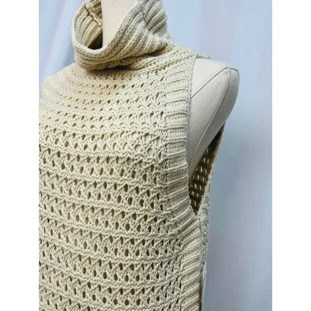 NWT! Free People Northern Lights Sleeveless Crochet Sweater XS‎